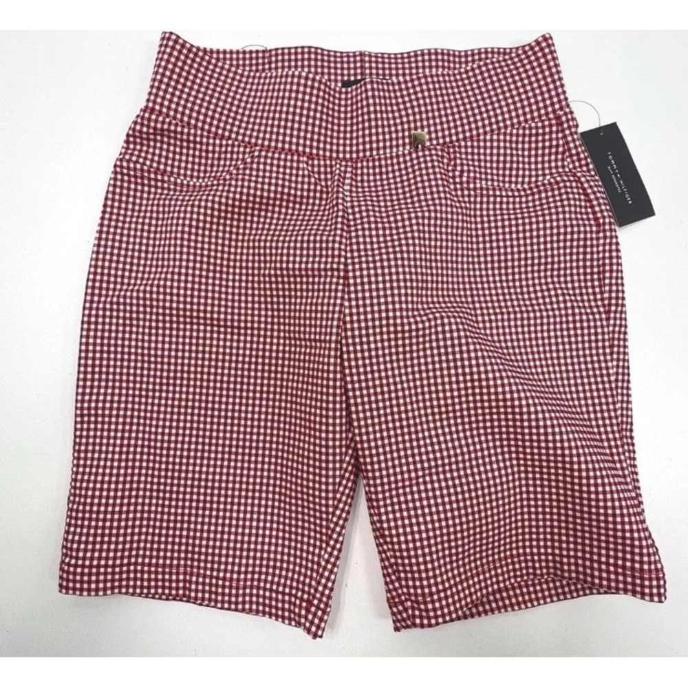 NWT Tommy Hilfiger Red White Gingham Bermuda Shorts Women's Size 6 $69‎